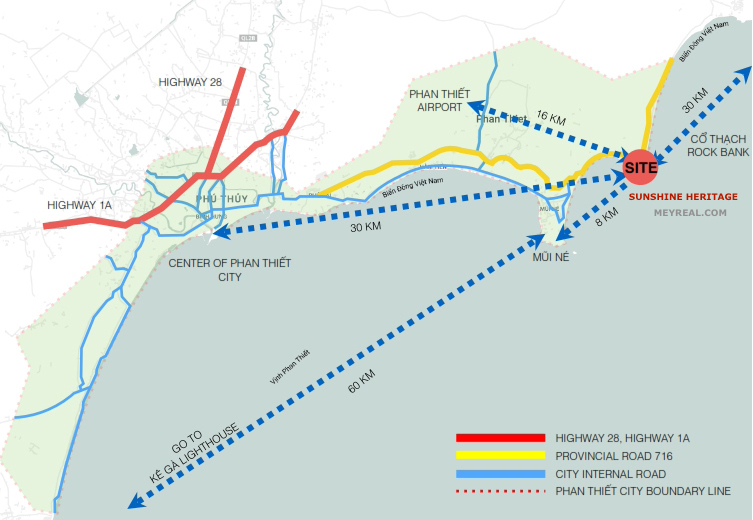 Vị trí Sunshine Hòn Rơm Mũi Né Phan Thiết Bình Thuận