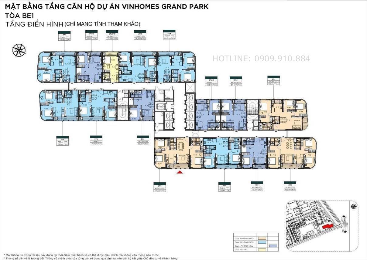 mặt bằng tòa BE1 The Resort Beverly