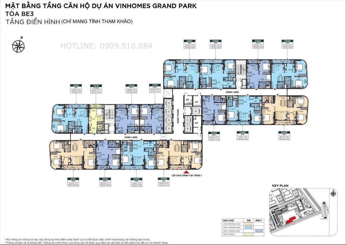 mặt bằng tòa BE3 The Resort Beverly