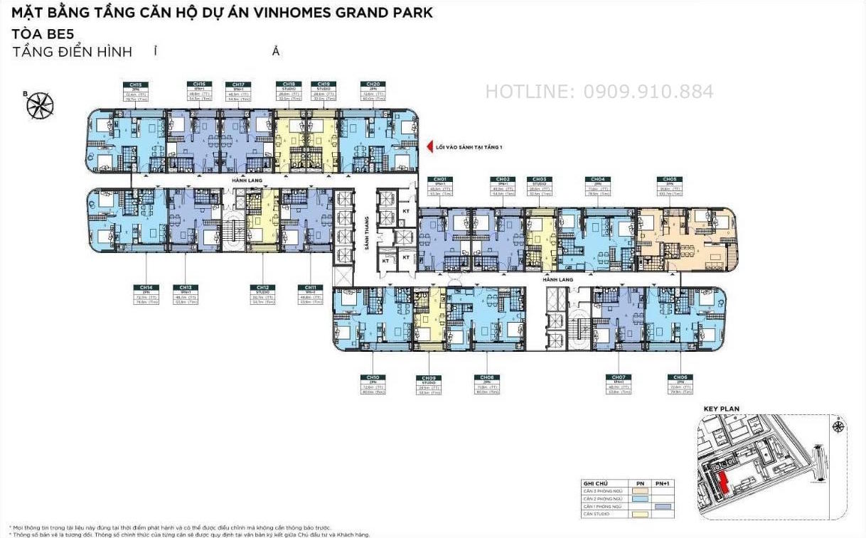 mặt bằng tòa BE5 The Resort Beverly