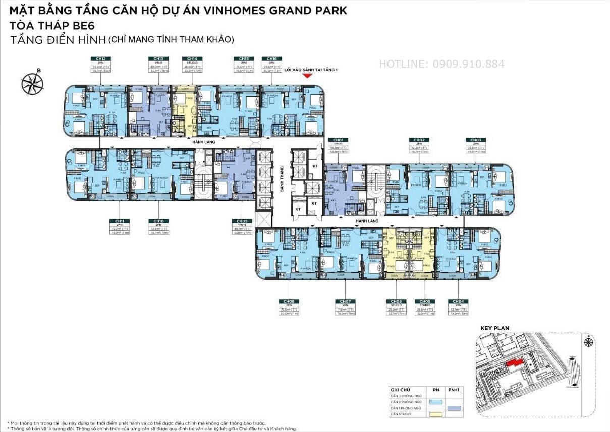 mặt bằng tòa BE6 The Resort Beverly
