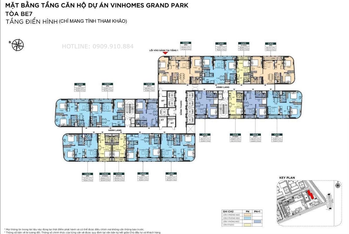 mặt bằng tòa BE7 The Resort Beverly