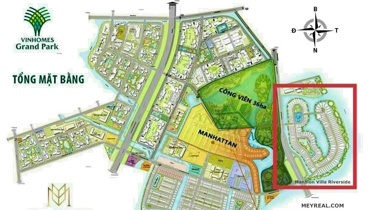 Vị trí khu Mansion Villa Riverside