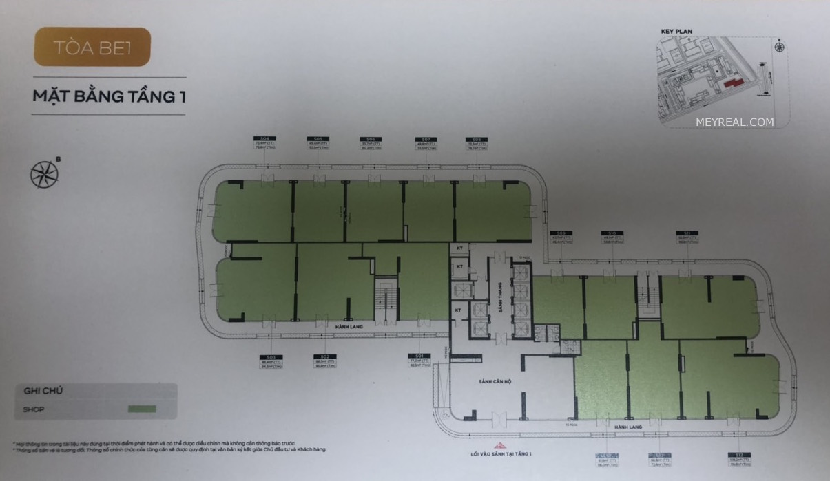 MẶT BẰNG SHOP BEVERLY BE1