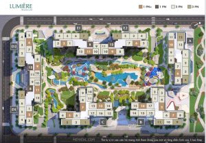 mặt bằng lumiere boulevard tòa a b c d e
