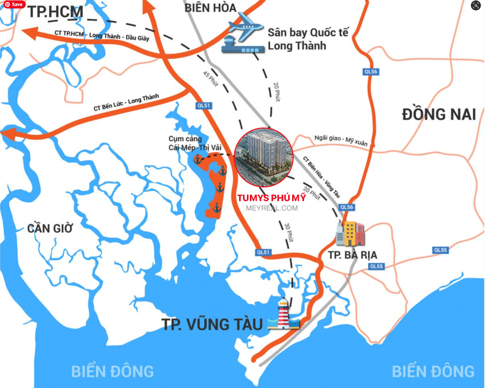 bản đồ vị trí tumys homes Phú Mỹ