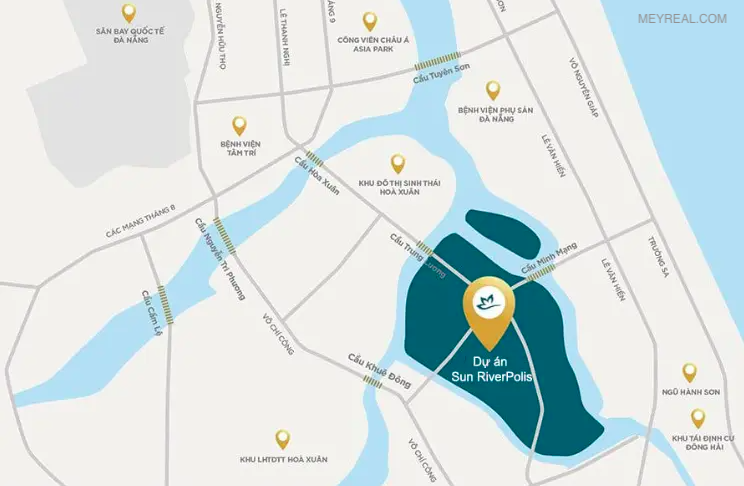 bản đồ VỊ TRÍ dự án SUN RIVERPOLIS