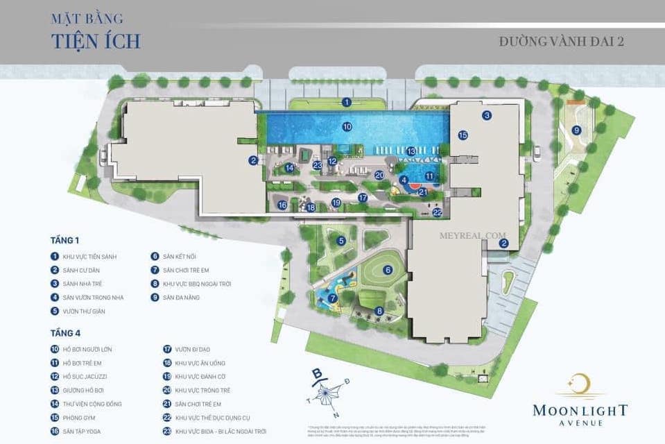 vị trí các tiện ích moonlight avenue