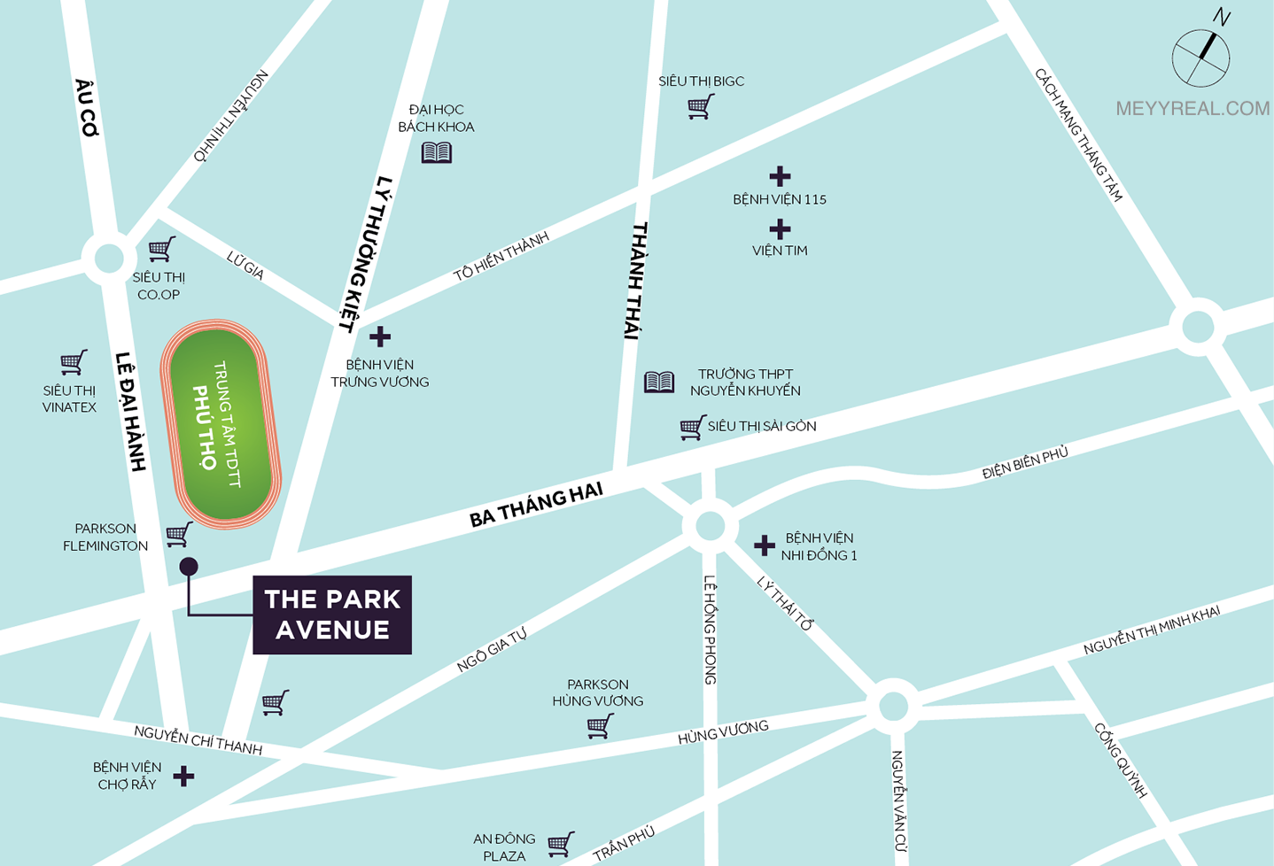 bản đồ vị trí the park avenue