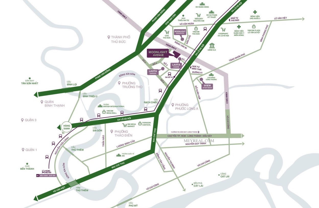 vị trí bản đồ đường đi đến moonlight avenue