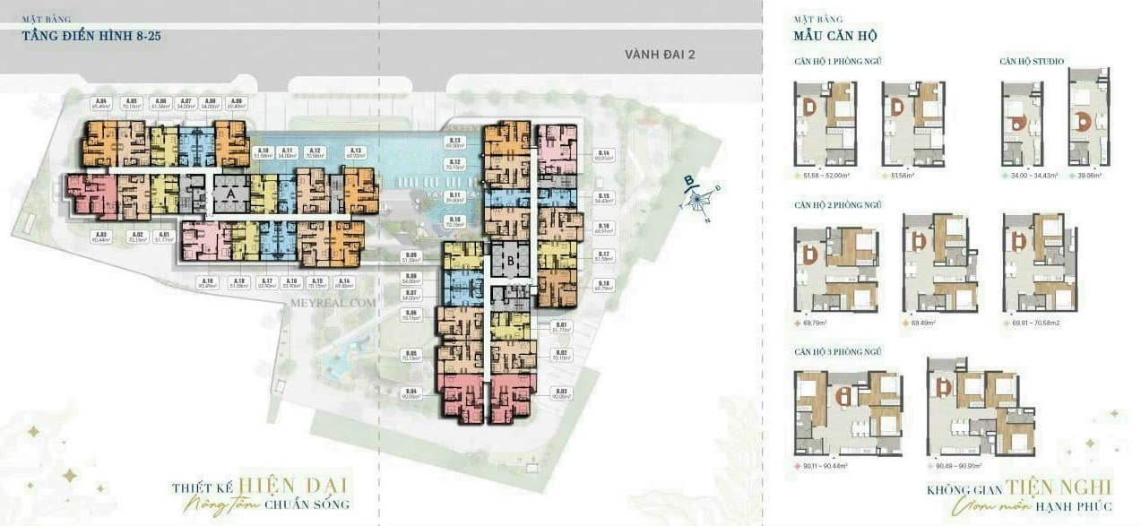 mặt bằng layout thiết kế Moonlighe Avenue