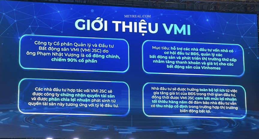 chính sách Quản lý và Tư vấn Bất động sản VMI JSC