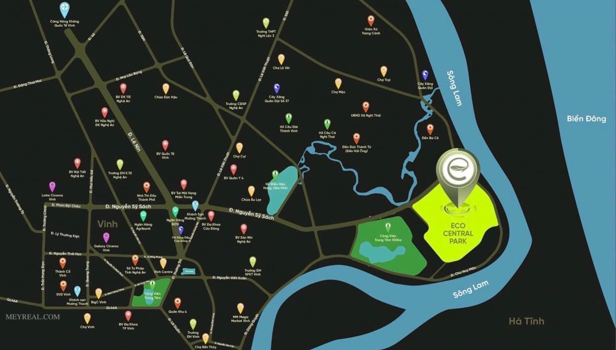 VỊ TRÍ ECOPARK VINH NGHỆ AN