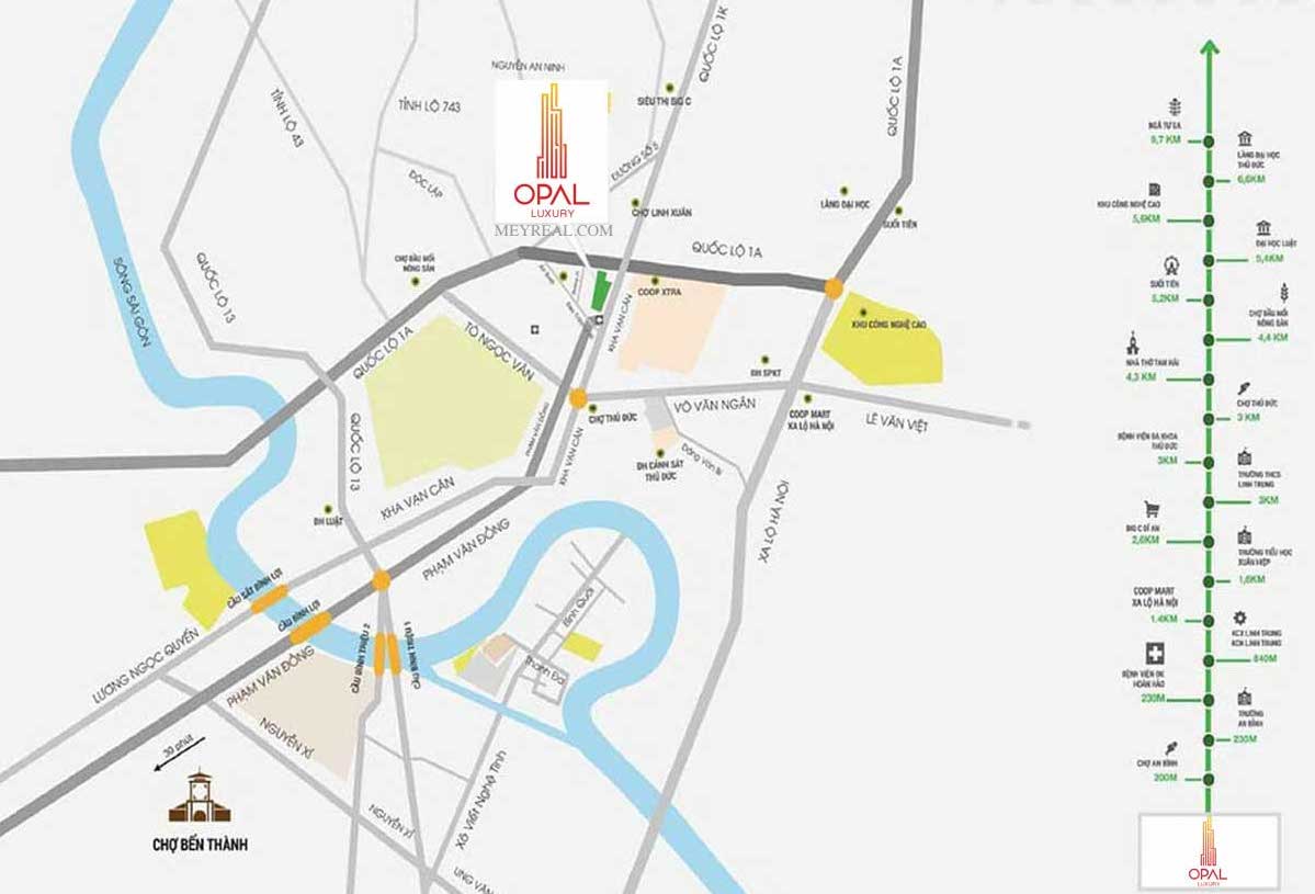 vị trí DỰ ÁN Opal Luxury ĐẤT XANH GROUP