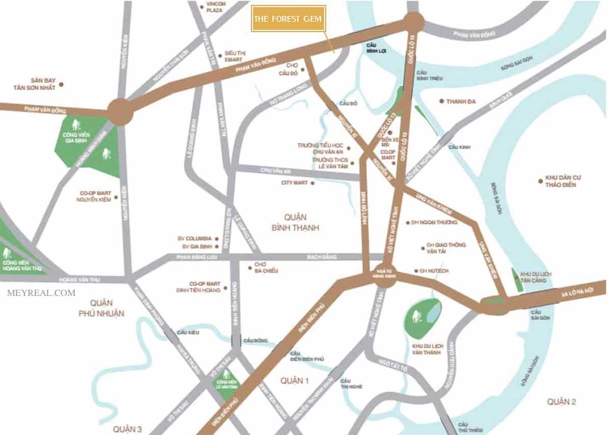 ĐỊA ĐIỂM BẢN ĐỒ THE FOREST GEM BÌNH THẠNH