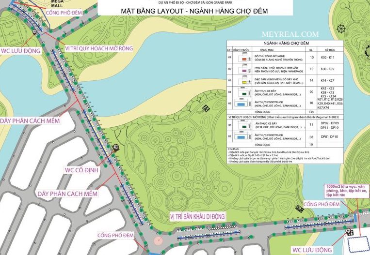 VỊ TRÍ GIAN HÀNG CHỢ ĐÊM VINHOMES THỦ ĐỨC