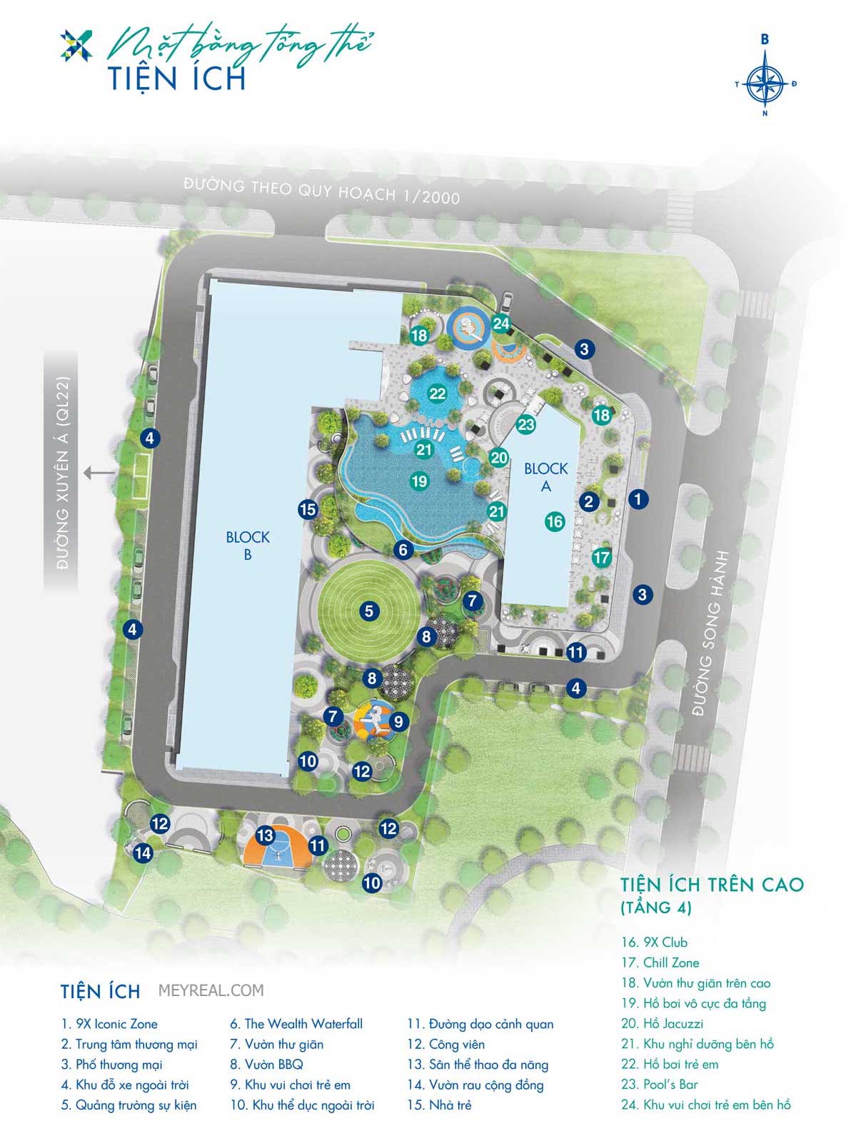 MẶT BẦNG TIỆN ÍCH 9X AN SƯƠNG