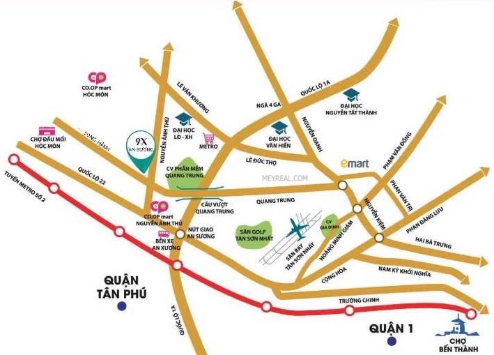 vị trí 9X AN SƯƠNG hóc môn