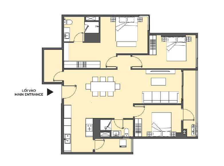 Layout căn hộ 3pn masteri grand view