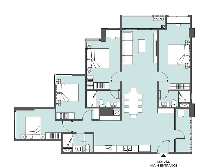 Layout căn hộ 4pn masteri grand view