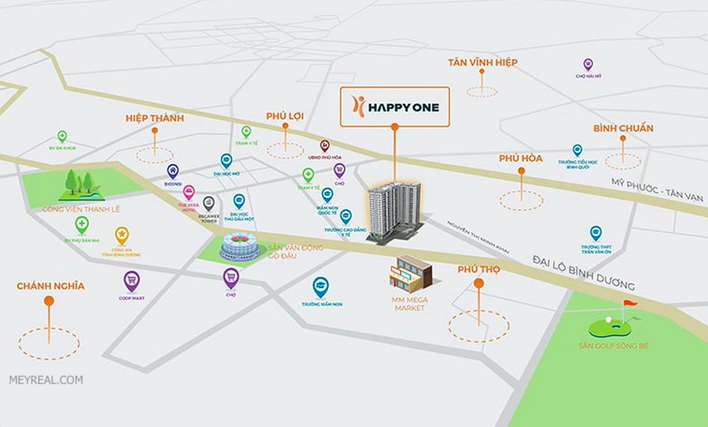Vị trí dự án Happy One Linh Xuân