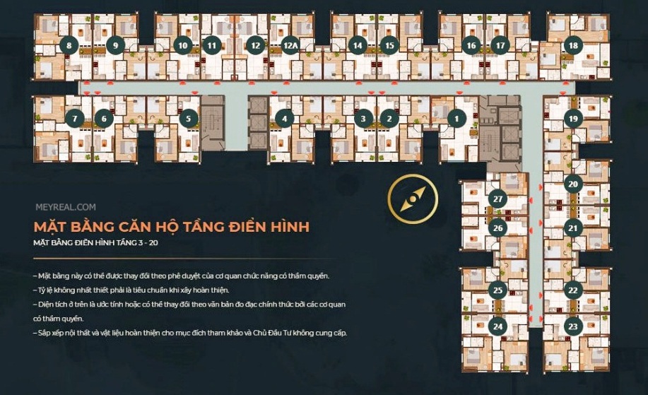 Mặt bằng thiết kế Happy One Orian