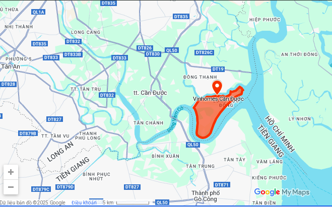 Vị trí Vinhomes Tân Hựu Đông Long An