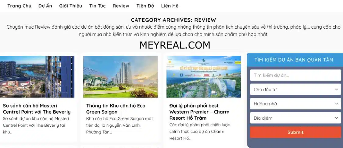 trang website meyreal