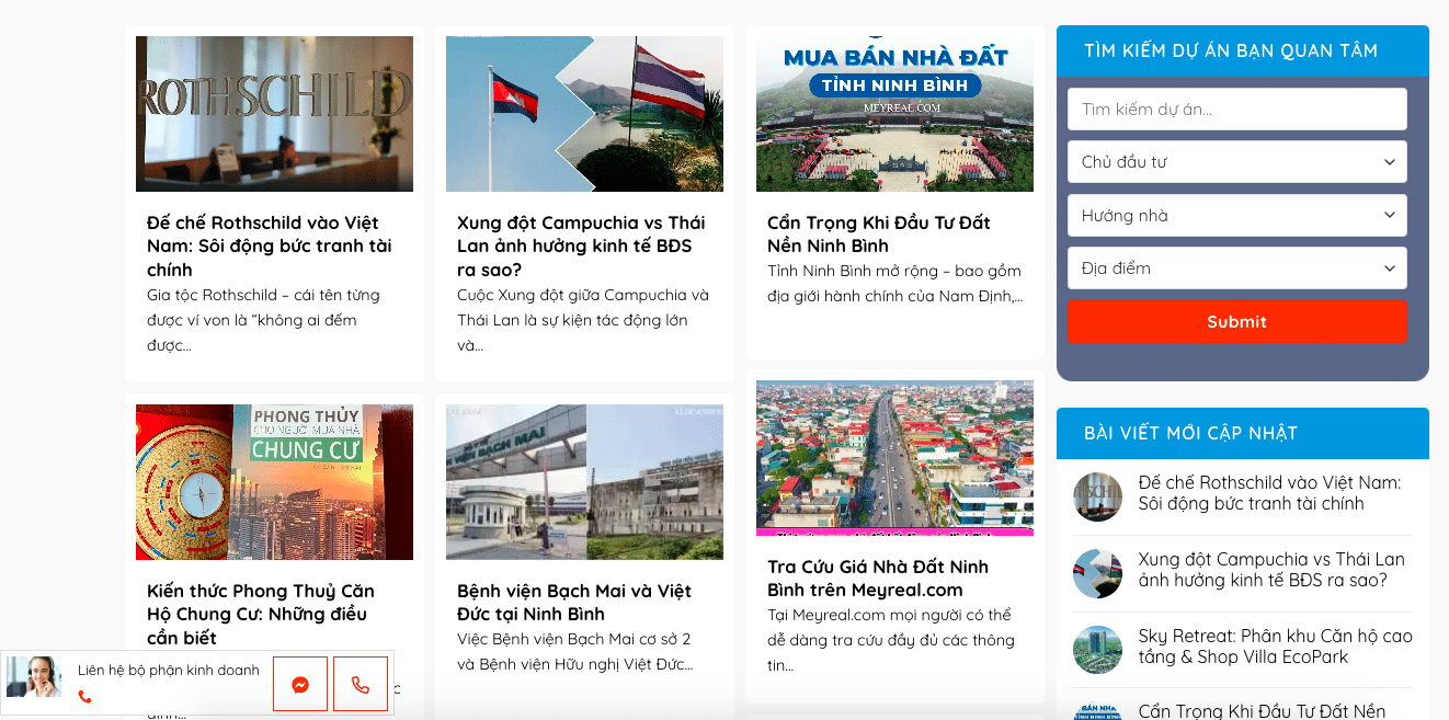 tra cứu thị trường bđs nhà đất trên meyreal