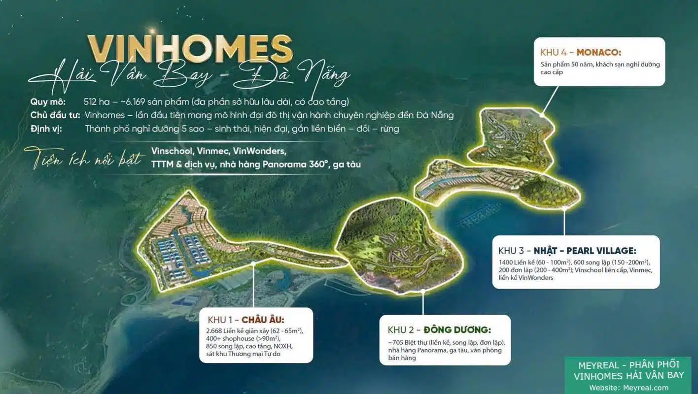 Tổng quan mặt bằng dự án Làng Vân - Vinhomes Hải Vân bay