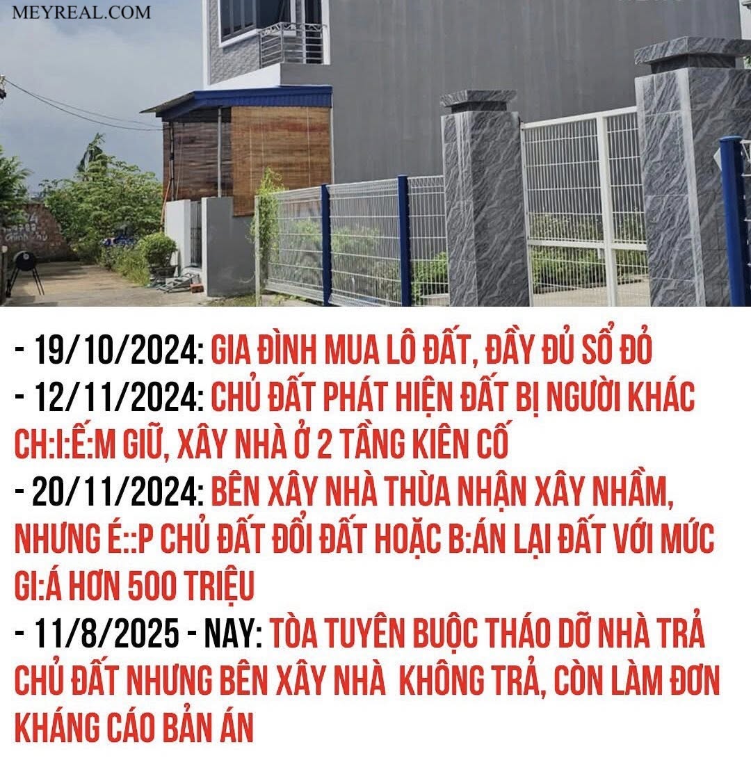 Hậu quả xây nhà trên đất người khác