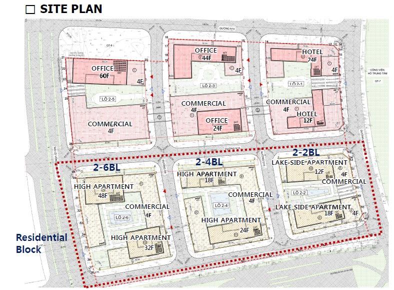 Mặt bằng quy hoạch các lô đất Lotte Eco Smart City Thu Thiem.