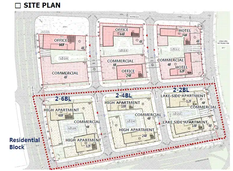 Mặt bằng quy hoạch các lô đất Lotte Eco Smart City Thu Thiem.